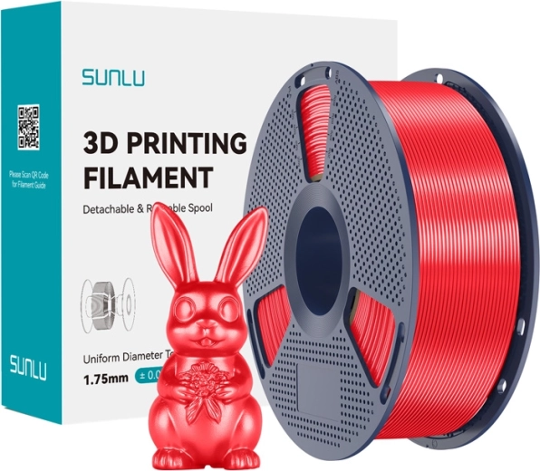 Νήμα Sunlu PLA+ Silk για εκτύπωση 3D, κόκκινο