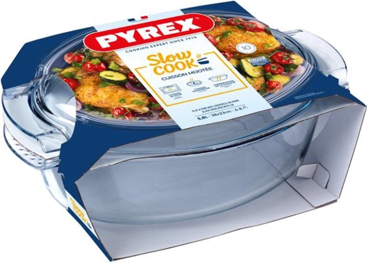 Οβάλ γάστρα με καπάκι PYREX 5,8 l – γυάλινη