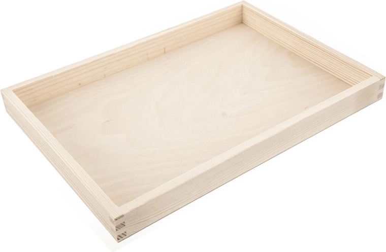 Ξύλινος δίσκος σερβιρίσματος μπεζ 35 × 25 cm
