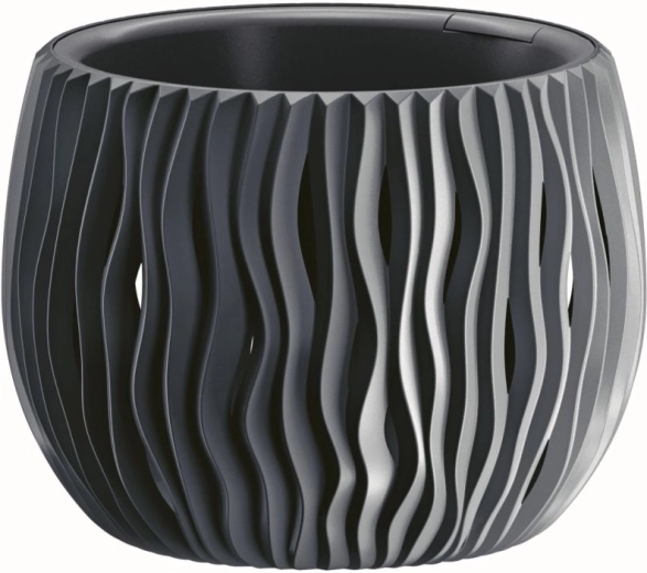 Γλάστρα Sandy Bowl με εσωτερικό ένθετο 18 cm ανθρακί