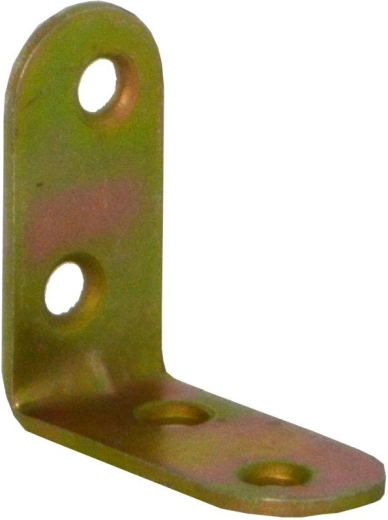 Γωνιακό στήριγμα με νεύρωση 40×18×2 mm, κίτρινο γαλβανιζέ, συσκευασία 20 τεμ.