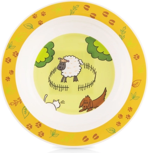 Παιδικό βαθύ πιάτο με μοτίβο φάρμας 16 cm, 350 ml