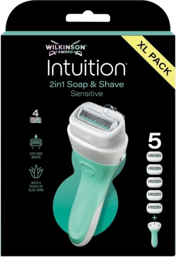 Wilkinson Intuition 2v1 Soap & Shave Sensitive γυναικείο ξυραφάκι με σαπούνι