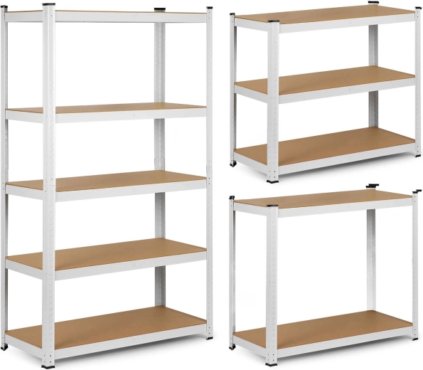 Μεταλλική ραφιέρα Humberg 150 × 75 × 30 cm, λευκή, 5 ράφια