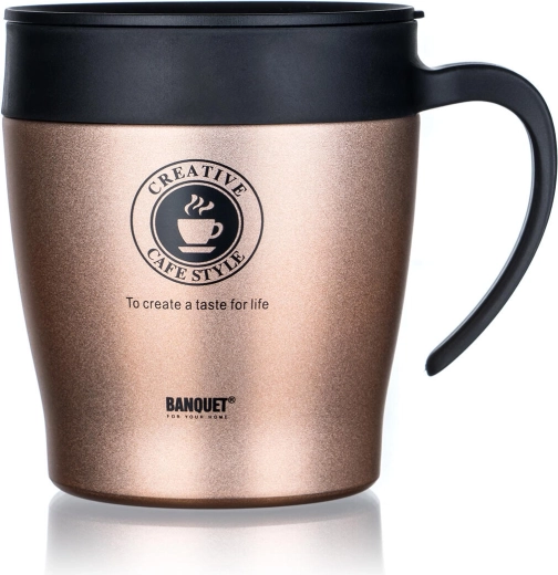 Θερμοκούπα TAZZA 330 ml καφέ μεταλλιζέ