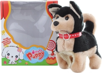 Περπατούμενο μαύρο σκυλάκι με μπαταρίες