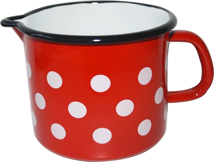 Εμαγιέ κανάτα με ρύγχος Puntík, 1,2 l, κόκκινη