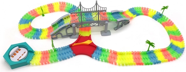 Φωτεινή ευέλικτη πίστα αυτοκινήτου 192 κομματιών με αυτοκινητάκι LED