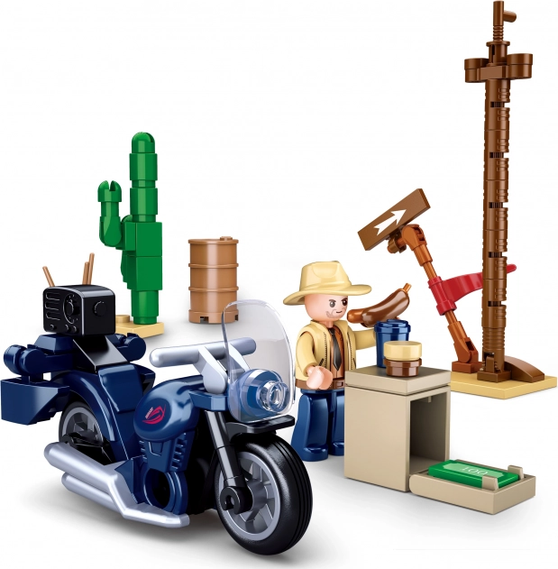 Sluban μοτοσικλετιστής σε εκδρομή – σετ κατασκευής μοτοσικλέτας (73 τεμάχια)