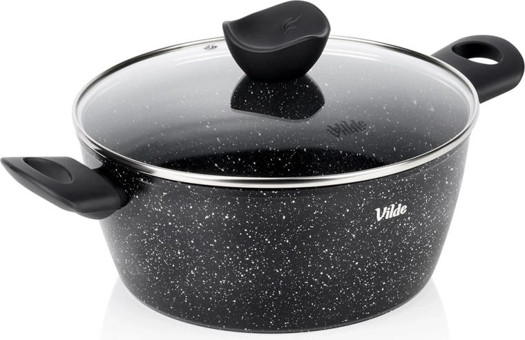 Γρανιτέ κατσαρόλα με γυάλινο καπάκι Vilde Granitica 24 cm, 3,6 l