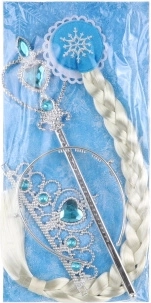 Σετ ομορφιάς με ξανθιά πλεξούδα για μικρές πριγκίπισσες