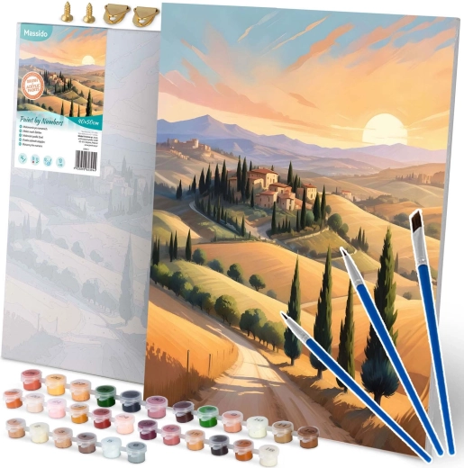 Ζωγραφική με αριθμούς 40 × 50 cm Massido – τοπίο σε καμβά με πλαίσιο