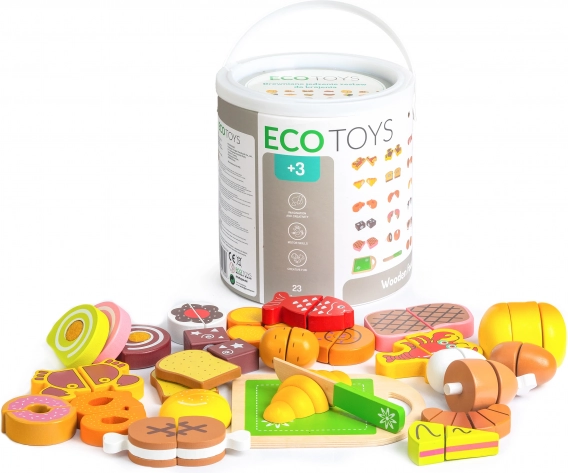 Ξύλινα κομμένα τρόφιμα για παιδιά ECOTOYS