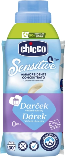 Chicco μαλακτικό Baby Sensitive «Γλυκιά Πούδρα» 750 ml + υγρά μαντηλάκια 72 τεμ. δωρεάν