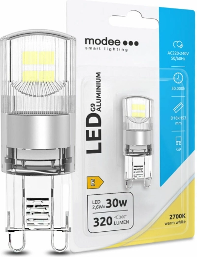 Λάμπα LED G9 2,6 W θερμό λευκό αλουμίνιο MODEE