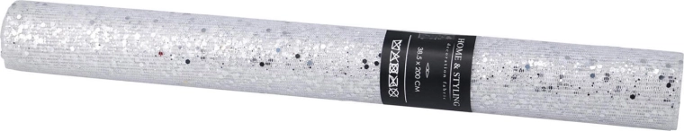 Διακοσμητικό δίχτυ με παγιέτες ασημί 38,5 × 200 cm