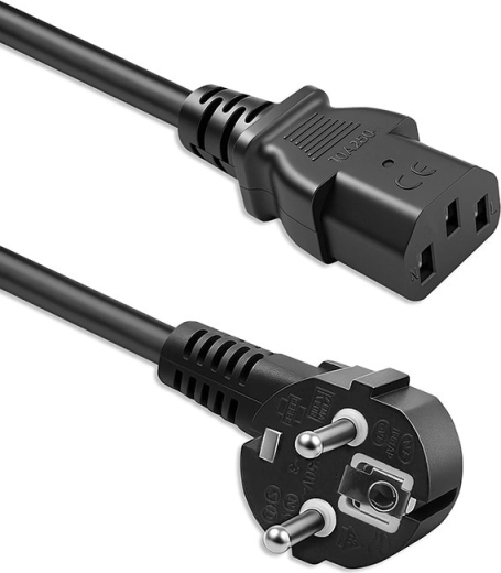 Καλώδιο τροφοδοσίας Schuko CEE 7/7 (γωνιακό φις) σε IEC C13 1,8 m