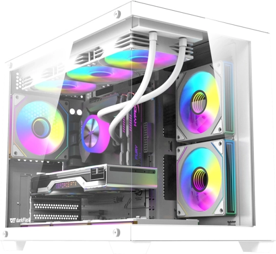 Κουτί υπολογιστή DarkFlash B275 Pro λευκό με 6 ανεμιστήρες