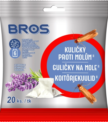 Bros μπαλάκια κατά των σκόρων λεβάντας 20 τεμ.