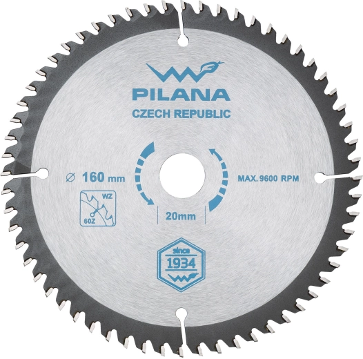 Δίσκος πριονιού PILANA 160 mm, 60 δόντια, WZ για ξύλο