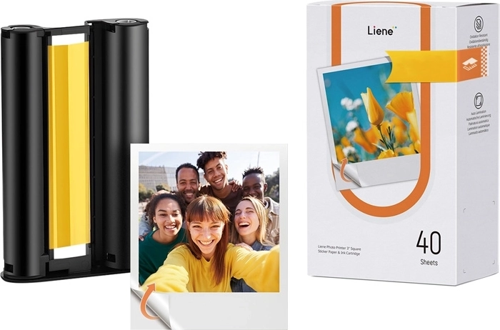Αυτοκόλλητο φωτογραφικό χαρτί Liene Amber 3×3" (40 φύλλα + κασέτα)