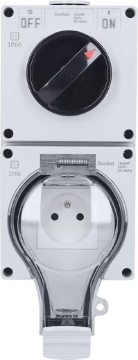 Solight εξωτερική πρίζα IP66 με διακόπτη