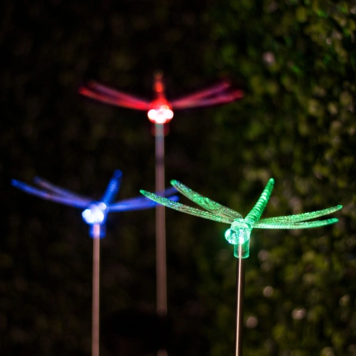 Ηλιακό φωτιστικό RGB LED σε σχήμα λιβελούλας