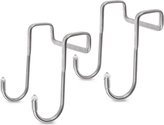 Ατσάλινα διπλά κρεμαστράκια πόρτας, 2 τεμ.