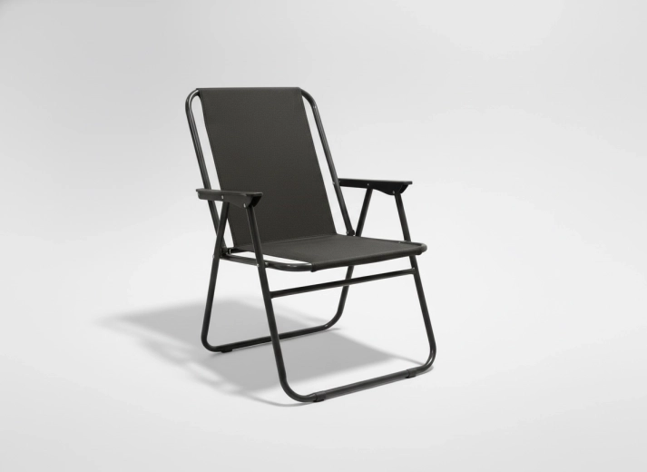 Πτυσσόμενη καρέκλα κήπου μαύρη 53 × 59 × 76 cm