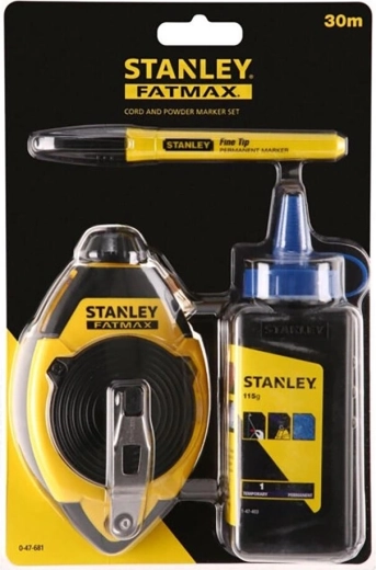 Κορδόνι σήμανσης 30 m με μαρκαδόρο και πούδρα STANLEY