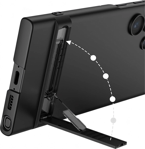 Λεπτή προστατευτική θήκη με βάση για Samsung Galaxy S24 Ultra μαύρη