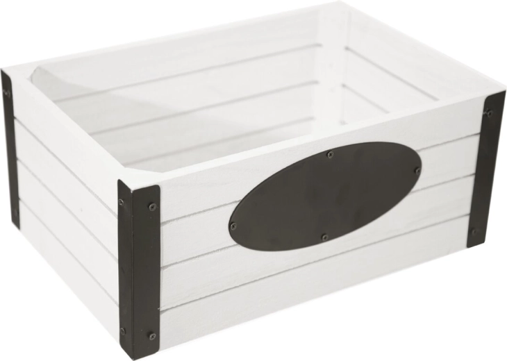 Ρουστίκ ξύλινο και μεταλλικό κιβώτιο 30 × 20 × 13 cm