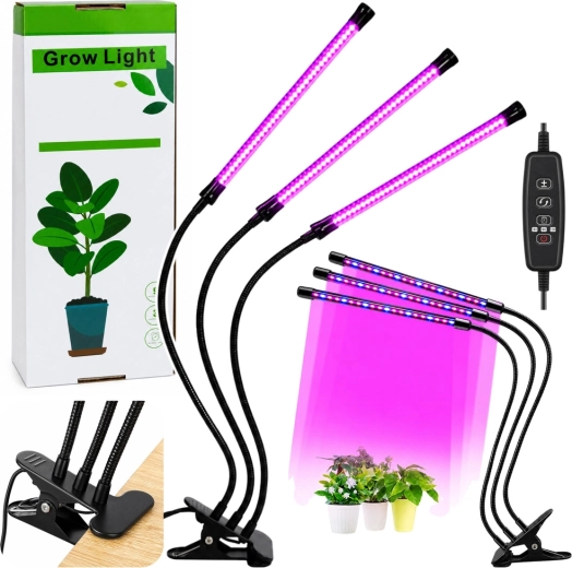 LED λάμπα ανάπτυξης για φυτά 30 W με 3 μονάδες και κλιπ