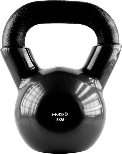 Βινυλική kettlebell HMS 8 kg, μαύρη
