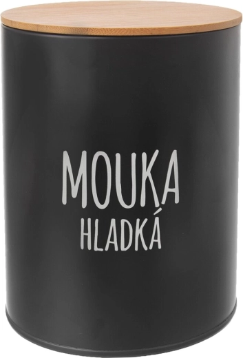 Δοχείο για αλεύρι για όλες τις χρήσεις, μαύρο με καπάκι από μπαμπού