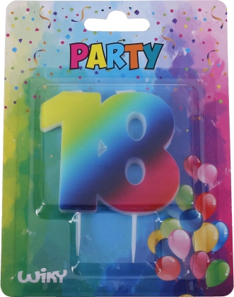 Κερί γενεθλίων αριθμός 18 ουράνιο τόξο