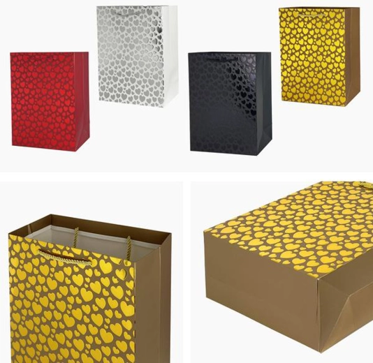 Τσάντα δώρου 23 × 18 × 10 cm – μίξη μοτίβων