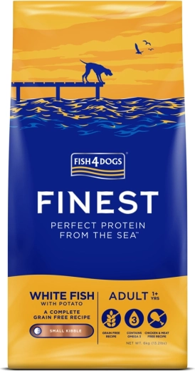Fish4Dogs Finest μικρές κροκέτες για ενήλικους σκύλους λευκό ψάρι και πατάτες 6 kg