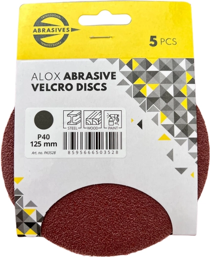 Λειαντικοί δίσκοι 125 mm, κόκκωση 180, ξηρό Velcro (5 τεμ.)