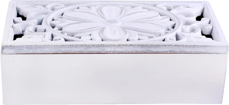 Λευκό ξύλινο κουτί με 3 διαχωριστικά 23 × 11 × 7 cm