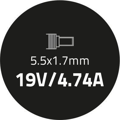 Βελτιστοποιημένες παράμετροι 19 V / 4.74 A