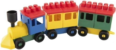 Πολύχρωμο τρενάκι με δύο βαγόνια
