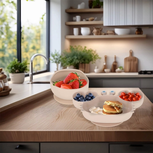 Σταθερό μπολ και πιάτο με βεντούζα