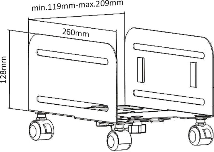 Ρυθμιζόμενο πλάτος 119–209 mm