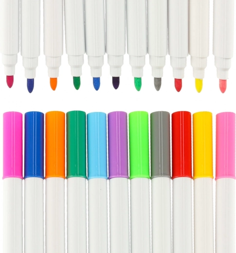 12 χρωματιστοί μαρκαδόροι κιμωλίας στη συσκευασία