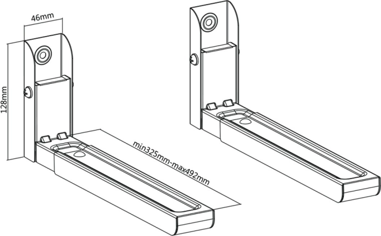 Ρυθμιζόμενοι βραχίονες 325–492 mm