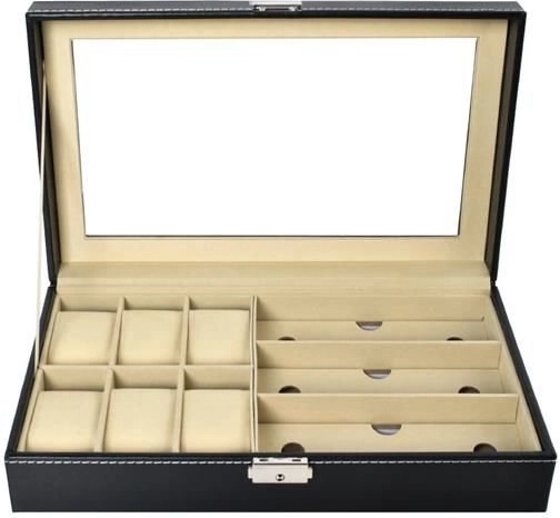 Κομψό οικο-δέρμα και διάφανο γυάλινο καπάκι