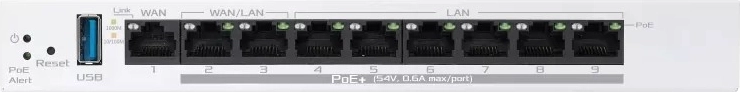 Εννέα gigabit θύρες για ευέλικτο δίκτυο
