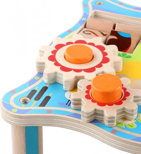 Περιστρεφόμενοι οδοντωτοί τροχοί και χάντρες σε τροχιά