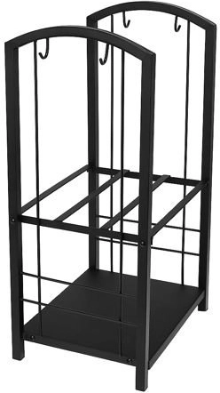 Δύο επίπεδα αποθήκευσης για τάξη δίπλα στο τζάκι